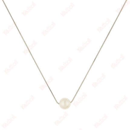 silver necklace mother of pearl material pendant